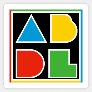 ABDL Logo Color Block - black w/ outline Sticker